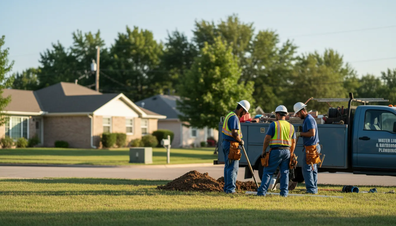 Residential water line and bathroom plumbing service in Protem, MO